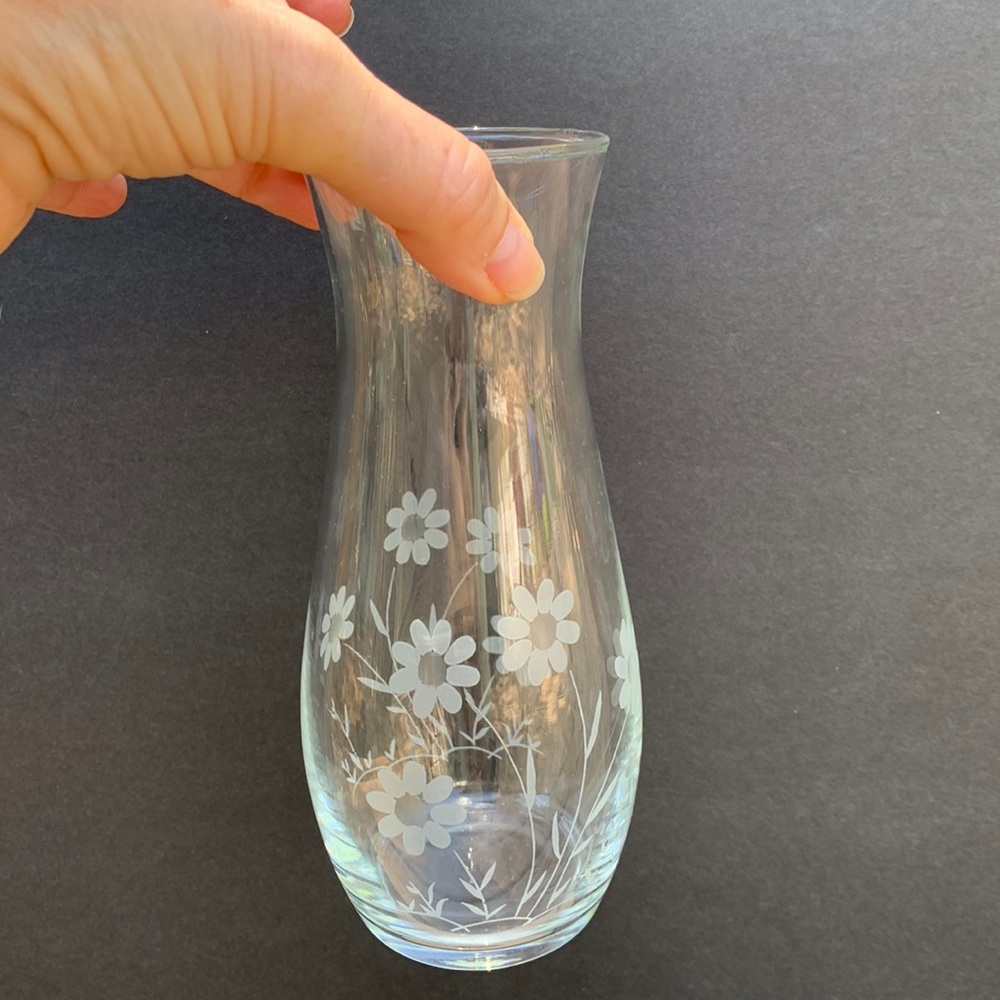 7” Action Industries 1986 hand cut vase from Turkey.